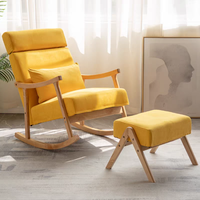 Offre Spéciale : Fauteuil à Bascule Modulaire Moderne en Bois Massif, Rembourré, avec Dossier Capitonnée et Pieds Métalliques, Idéal pour Bureaux et Espaces de Loisirs