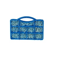 Assortiment de 545 vis autotaraudeuses galvanisées à tête fraisée pour projets de menuiserie et de décoration intérieure