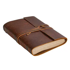 Leather Craft Unlined Paper 300 Pages Pages Diary Vintage Blank Paper Diary Leather Journal Notebook