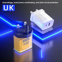 Cargador USB Tipo C de 45 W con Enchufe para UE, EE. UU. y Reino Unido, Carga Superrápida USB-C de 45 W, Adaptador de Corriente para Teléfono Móvil Tipo C