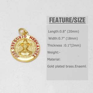 ASJEWELRY Medalla Religiosa Católica de Cobre Chapado en Oro de José <span class=keywords><strong>Gregorio</strong></span> Hernández para Collar, Pulsera, Fabricación de Joyas pdtb977 - Product Image 4