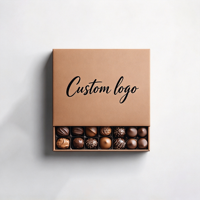Boîte cadeau en chocolat avec couvercle en papier kraft et insert de séparation pour truffes et pralines, emballage de bonbons en gros pour les acheteurs