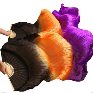 Abanicos largos de bambú personalizables DIY con velo de seda, ropa de actuación profesional <span class=keywords><strong>para</strong></span> danza del vientre, diferentes colores disponibles - Product Image 4
