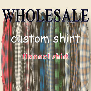 プラスサイズUSサイズ赤と黒のカラーブロック100% コットンカスタム糸染め通気性秋カジュアルフランネルシャツ - Product Image 5