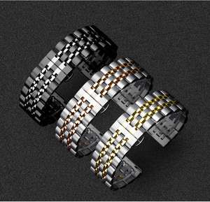 Correa de siete cuentas de metal de acero inoxidable para relojes inteligentes Apple, <span class=keywords><strong>Huawei</strong></span>, Samsung: elegante, duradero, ajuste universal - Product Image 2