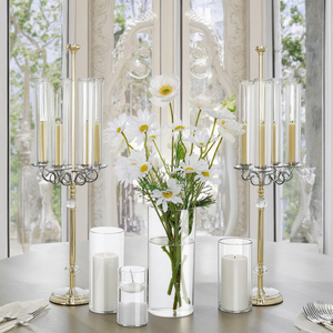 Designer Clear Crystal Flower <strong>Vases</strong> Extra Large Glass <strong>Vase</strong> Large Cylindrical Glass <strong>Vases</strong> For Weddings Centerpiece - Product Image 6