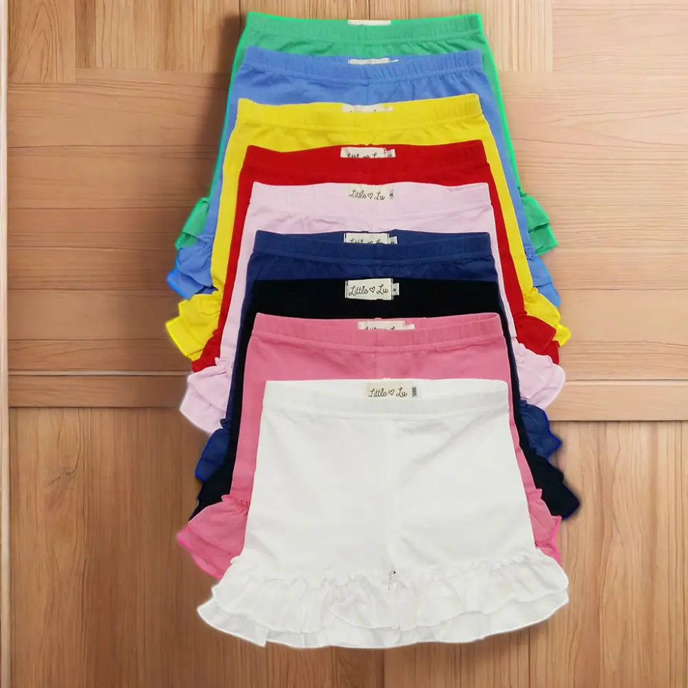 Хлопковые шорты с оборками для маленьких девочек