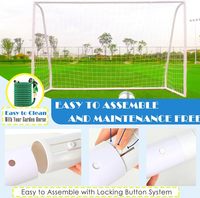 Buts de football pliables d'extérieur pour jardin avec cadre en ABS résistant aux intempéries, piquets de sol, but de football portable pour enfants