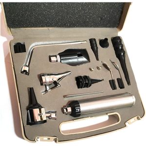 Kit de Diagnóstico Veterinario ORL, Oftalmoscopio LED, Otoscopio, Juego de 12 Instrumentos, Operación Manual, Certificado CE - Product Image 2