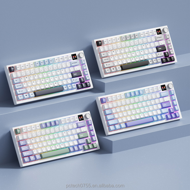 PCTENK XK58B Plus New Mechanical Three-mode Hot-swappable Gateron Switch Customized GASKET Structure RGB USB Type-C Wireless