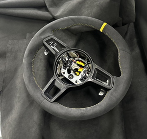 Volante Deportivo Alcantara Completo con Levas de Cambio Magnéticas para Panamera, Cayman 718, Cayenne 955, 996, <span class=keywords><strong>Macan</strong></span>, Taycan, 991, 991.3, 911 - Product Image 2