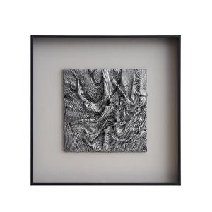 Quadro in Metallo Dorato Effetto Opaco con Carta Stropicciata, Scultura in Lamina su Sfondo Nero, Texture Astratta, Incorniciato, Decorazione per Camera da Letto Matrimoniale - Product Image 4