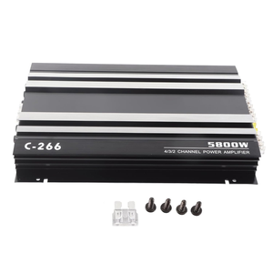 Amplificateur de voiture C0030 C-266 5800W <span class=keywords><strong>4</strong></span> <span class=keywords><strong>canaux</strong></span> classe AB avec crossovers <span class=keywords><strong>4</strong></span>*60W, modification audio 12V DC, amplificateur de basses pour TOUTES les voitures - Product Image 1