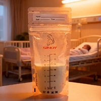 Pochette stérile anti-fuite pour la collecte du lait maternel, sans BPA, avec zone de date et panneau d'écriture givré, qualité alimentaire, résistante aux températures.