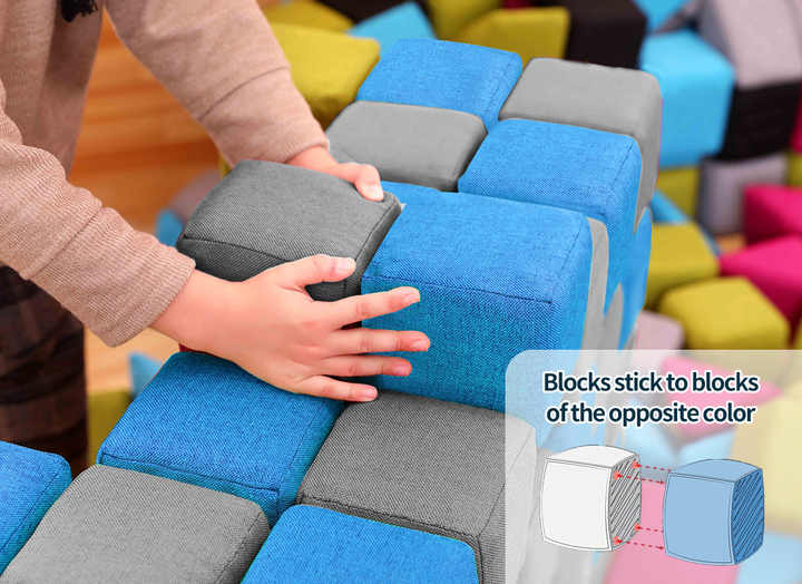 ROPECUBE Magnetic Fabric Soft Building Blocks for Kids, Magnetic Blocks ...