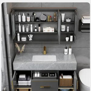 2021 самый популярный полезный большой объем хранения шкафчик для ванной с умным светодиодным зеркалом шкафчик для макияжа и медицины