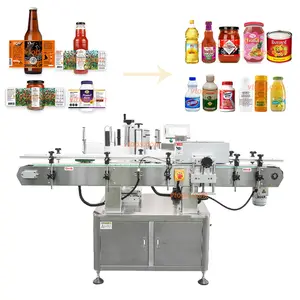 Automatic Round Bottle Labeling Machine Plastic Bottle Mental Tin Labeler Sticker Machine Self Adhesive Label Applicator