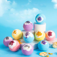 Bola Mandi Garam Aromaterapi Bunga Kering Wangi Tahan Lama Minyak Esensial Alami Gelembung Mengembang Meledak