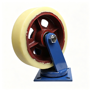 Stainless Steel Iron Polyurethane <b>Rubber</b> 4 Inch Nylon Swivel Caster Wheel Dual Lock Brake Water Resistant Heavy Duty Food - Product Image 1