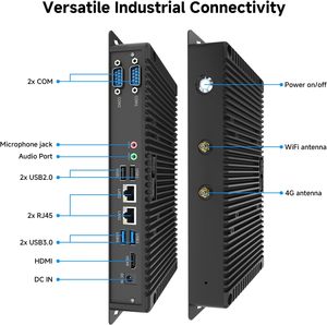 Nueva Mini PC sin Ventilador, 12 Núcleos, Celeron N5100, Windows 11 Pro, DDR4, 2xUSB3.0, 2xRS232, 2xLAN, BT5.0/WiFi de Doble Banda, Negra, VR - Product Image 3