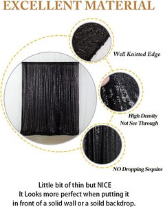 Maßgefertigte Klassische Luxuriöse Dehnbare Crushed-Velvet Vorhänge für Hochzeiten 5x12ft Schwarz Schnelle Lieferung - Product Image 3