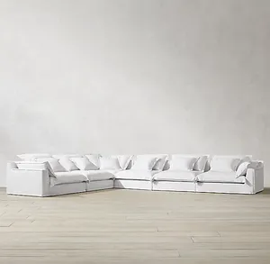 Sofá modular de tela de estilo americano para sala de estar, muebles para el hogar, sofá seccional en L
