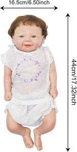 Poupée de mode en silicone de 18 pouces, corps entier, cheveux implantés, fille réaliste, poupée reborn, jouet doux, aspect bébé nouveau-né, faite à la main - Product Image 4