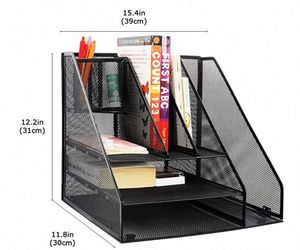Organizador de Oficina Multicompartimentos, Estante de Almacenamiento de Escritorio, Portadocumentos de Hierro - Product Image 2