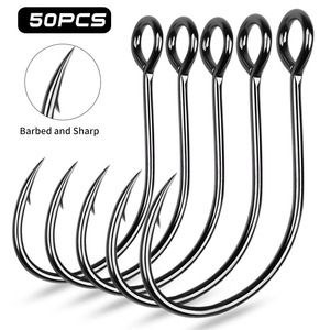 50 unidades/pacote Ganchos Único Alto Aço Carbono 10 #-<span class=keywords><strong>2</strong></span> # J Gancho e <span class=keywords><strong>Loop</strong></span> Único Ganchos De Pesca - Product Image 4