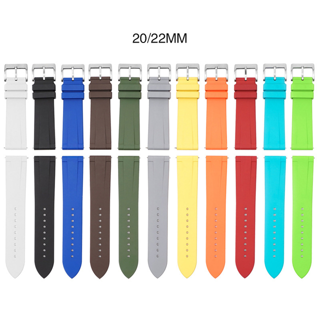 Luxury Men's TPU Watchband 22mm Curved End Silicone Rubber Watch Bands New Trend for Blancpain X for Watch with Steel & PC