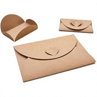Porte-cartes cadeaux en papier kraft recyclable en gros, mini-enveloppes à graines avec fermoir en forme de cœur