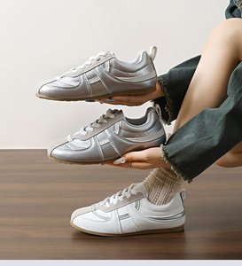 Zapatillas Retro RX Metallic Silver <span class=keywords><strong>Gamba</strong></span> para Mujer, de Caña Baja, con Cordones, Panel de Gamuza PU, Suela de Goma, Estilo Casual, Otoño/Primavera, EU36-40 - Product Image 4