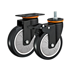 2.5 ''3''4''5'' Xe Đẩy Tay Bánh Xe Công nghiệp Caster bánh xe nhiệm vụ trung bình màu đen PU giỏ hàng bánh xe bánh xe - Product Image 5