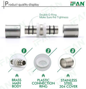 Conexiones PEX Certificadas IFAN, Conexión <span class=keywords><strong>Multicapa</strong></span> de <span class=keywords><strong>16</strong></span>-63 mm, Sistema de Gas, Color Amarillo, Conexiones de Presión PEX U-TH - Product Image 5