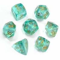 En gros, Ensemble de dés en résine bleu clair à bords tranchants, 1 pièce, polyédriques à coupe diamant carrée pour DND et jeux de table RPG