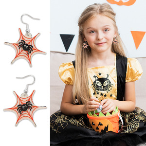 Nouvelles boucles d'oreilles d'Halloween en forme d'araignée et de chauve-souris pour adultes et enfants, décoration de fête, effrayantes et amusantes - Product Image 2