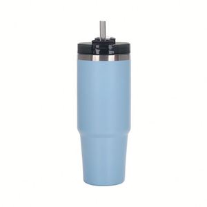 30oz Premium Stainless Steel Vacuum Insulated Tumbler Car <b>Coffee</b> <b>Cup</b> <b>Straw</b> Handle Outdoor Camping Adventure - Product Image 4