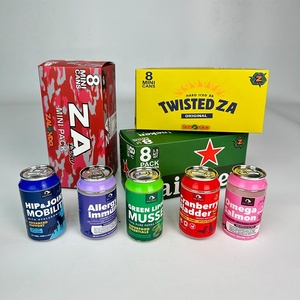 New Arrivals Plastic Clear 3.5g Can Com Etiqueta Display Box em estoque Folha de tabaco Pet Plastic Mini Soda Can Com Cap Colorido