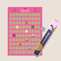 Affiche à gratter pour la Saint-Valentin-100 idées de date idée cadeau en carton pour petit ami ou petite amie