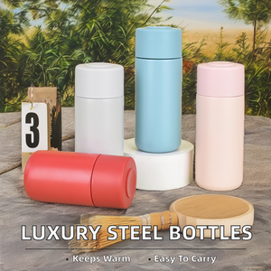 Lujo 220ml 330ml Botellas <span class=keywords><strong>de</strong></span> agua <span class=keywords><strong>de</strong></span> acero inoxidable <span class=keywords><strong>de</strong></span> doble pared Logotipo personalizado Termos al vacío con <span class=keywords><strong>tapa</strong></span> para agua caliente - Product Image 2