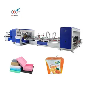 YF Automatic convenient operation corrugated box folder gluer machinery carton folding gluing packing machine