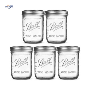 Wide Mouth Glass Jars with Lids Custom Freeze/Dishwasher Safe Mason Jar for Canning Fermenting Pickling