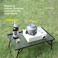 Table rectangulaire pliante portable en fer pour extérieur, idéale pour mini-borne de marché nocturne, camping, pique-nique, barbecue, petite et simple