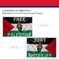 Drapeau personnalisé 3x5 pieds Palestine Libre avec symbole du poing, bannière de protestation extérieure en polyester 100D, envoyez des photos, livraison en 24h