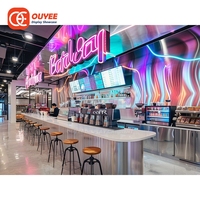 Nouveau design de comptoir de café en plexiglas pour l'aménagement commercial et l'aménagement intérieur de magasins de café