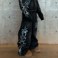 Pantalon de Jogging Ample Surdimensionné en Molleton de Coton French Terry OEM, Style Urbain Dégravé au Soleil, Délavé à l'Acide