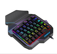 Clavier ergonomique avec rétroéclairage coloré, clavier de jeu à une main, 35 touches, mini clavier de jeu avec repose-poignets