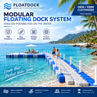 Plateforme flottante modulaire en HDPE, pont flottant, quai pour bateaux et jet-skis, capacité de charge de 300-350 kg/m, certifiée ISO CE