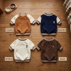 Vpetbr Felpa Personalizzata per Cani, Abbigliamento Coordinato, Vestiti Sportivi per Bulldog Francese, Giacca in Corduroy per Bassotto - Product Image 3