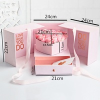 Shinchengruo — tiroir carré à Double porte en forme de cœur, coffret cadeau personnalisé pour Emballage de fleurs, bijoux, Surprise